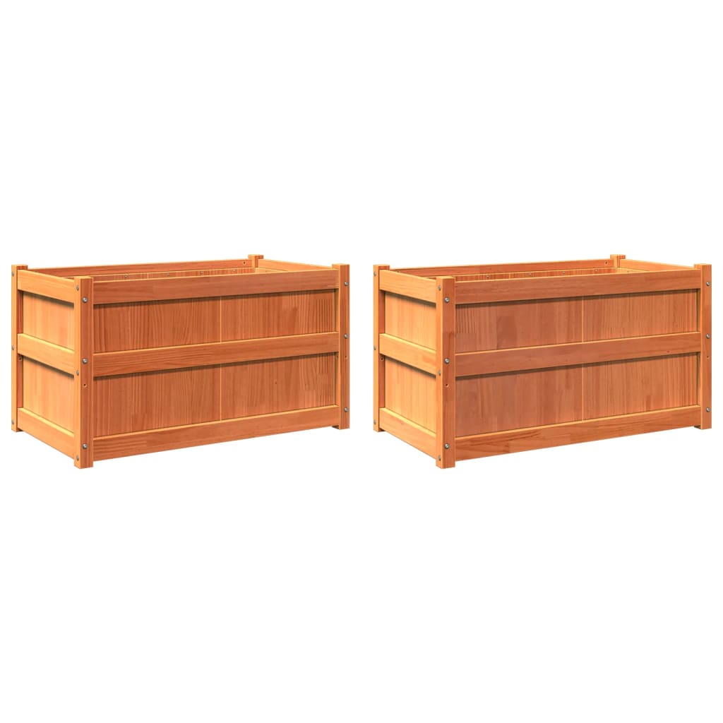 Vidaxl -Pflanzer 2 pc cm Festkiefer Wäsche braun
