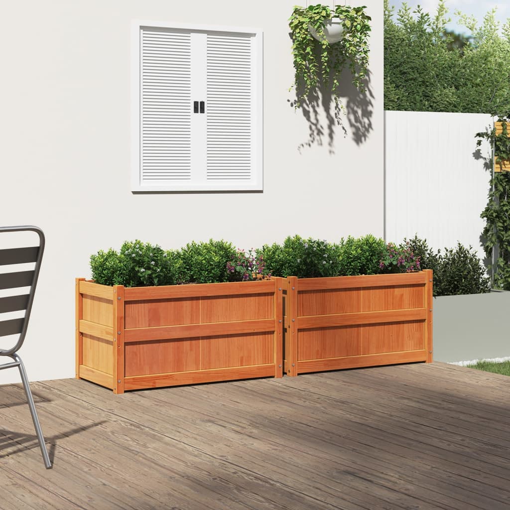 Vidaxl -Pflanzer 2 pc cm Festkiefer Wäsche braun