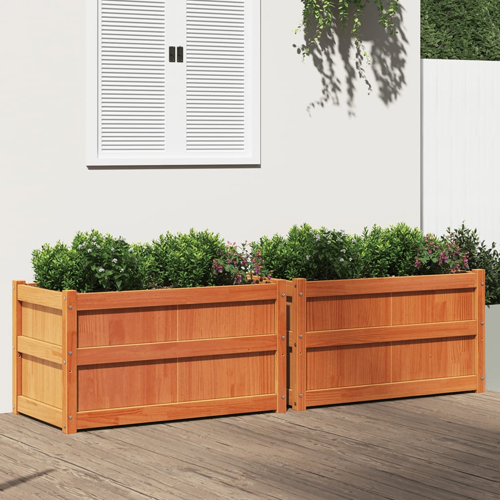 Vidaxl -Pflanzer 2 pc cm Festkiefer Wäsche braun