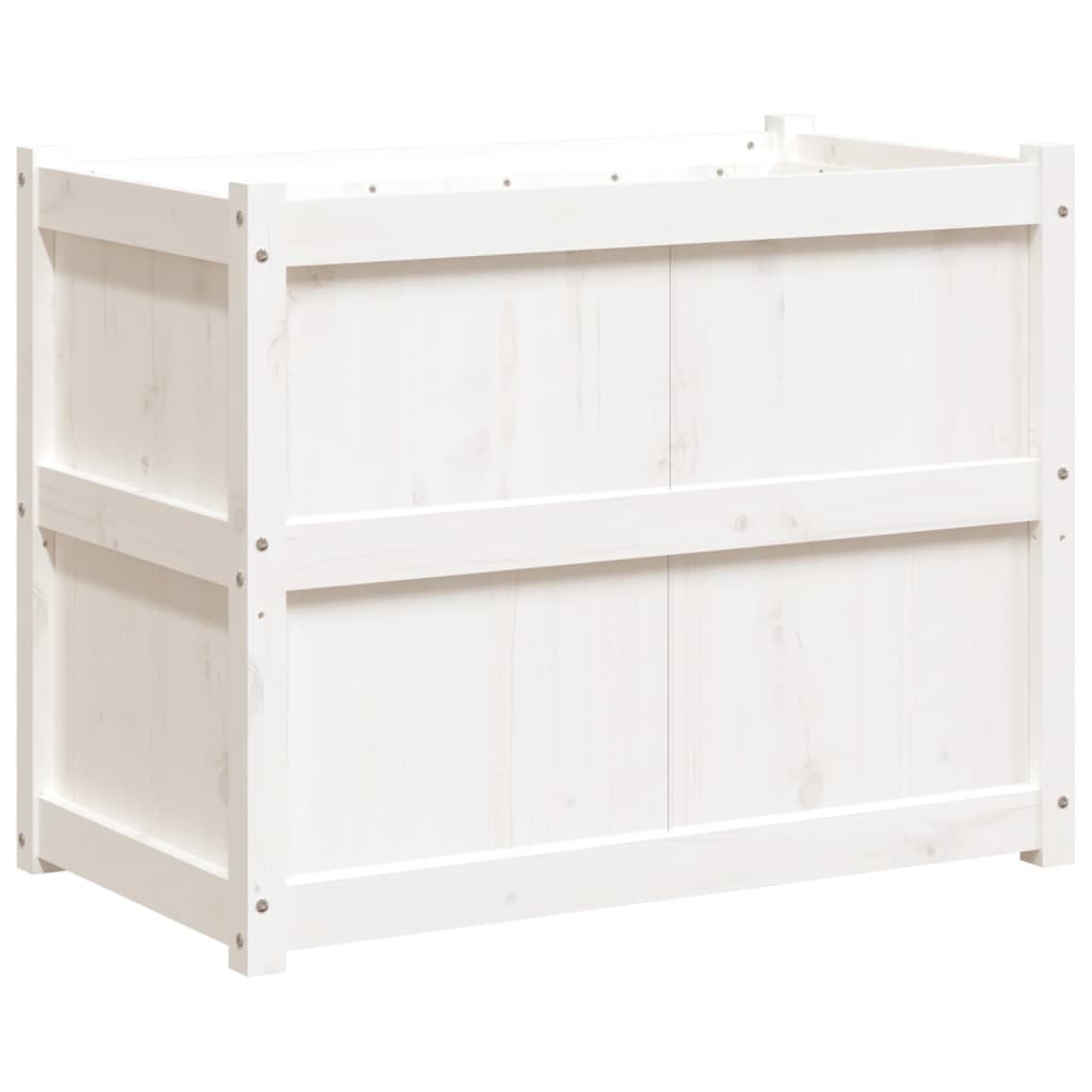 VIDAXL -Planungsbox 90x50x70 cm Festkiefer weiß