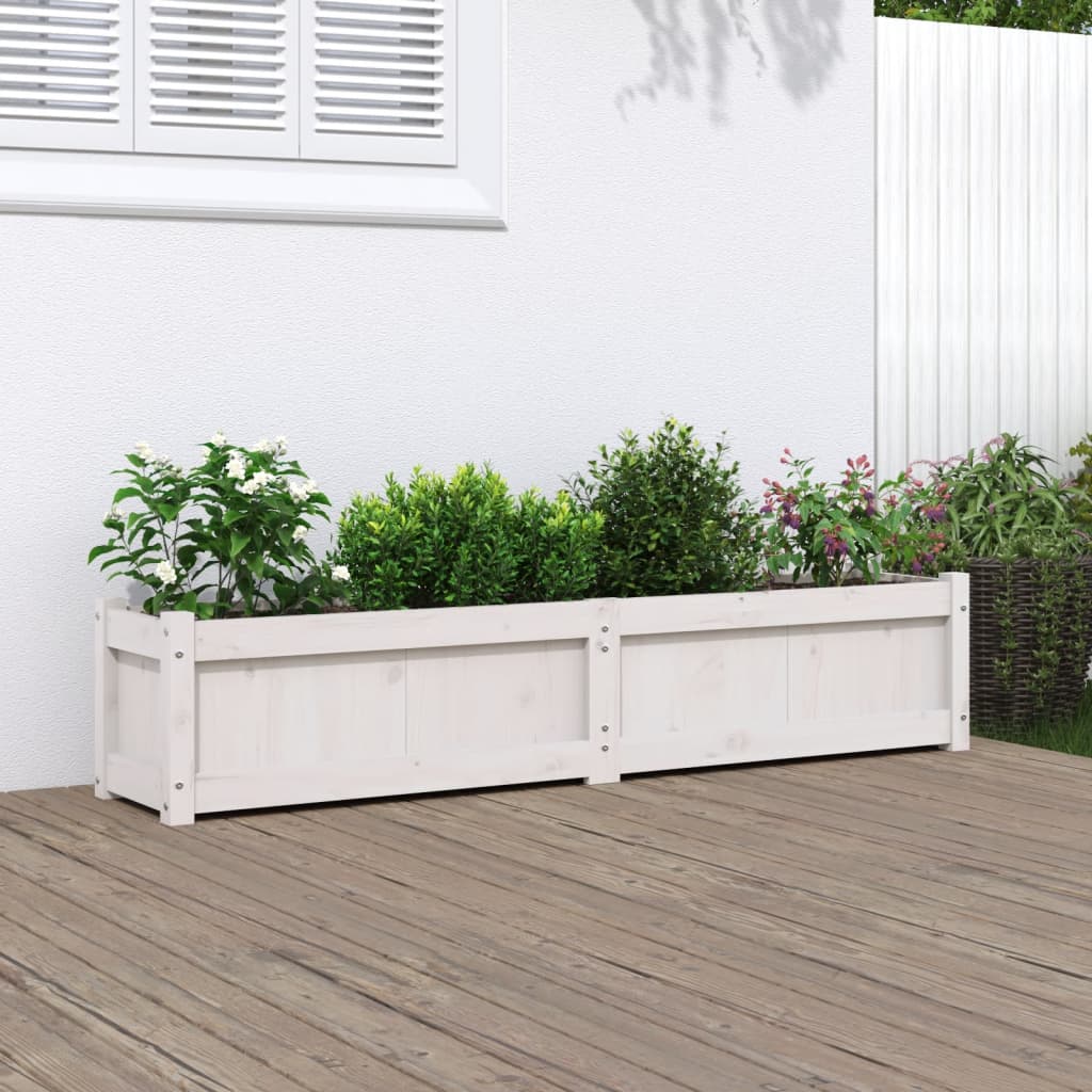 VIDAXL -Planungsbox 150x31x31 cm Festkiefer weiß