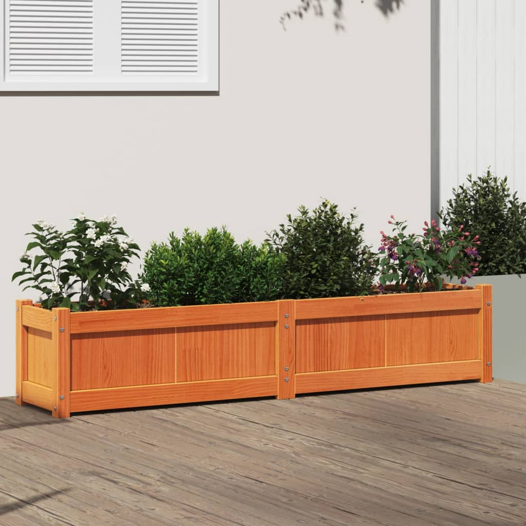 VIDAXL -Pflanzer 150x31x31 cm Festkiefer Wäschebraun