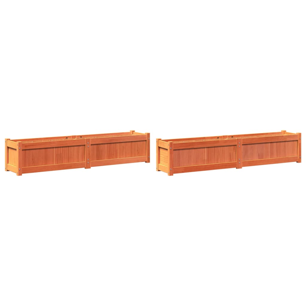 Vidaxl -Pflanzer 2 pc cm Festkiefer Wäsche braun