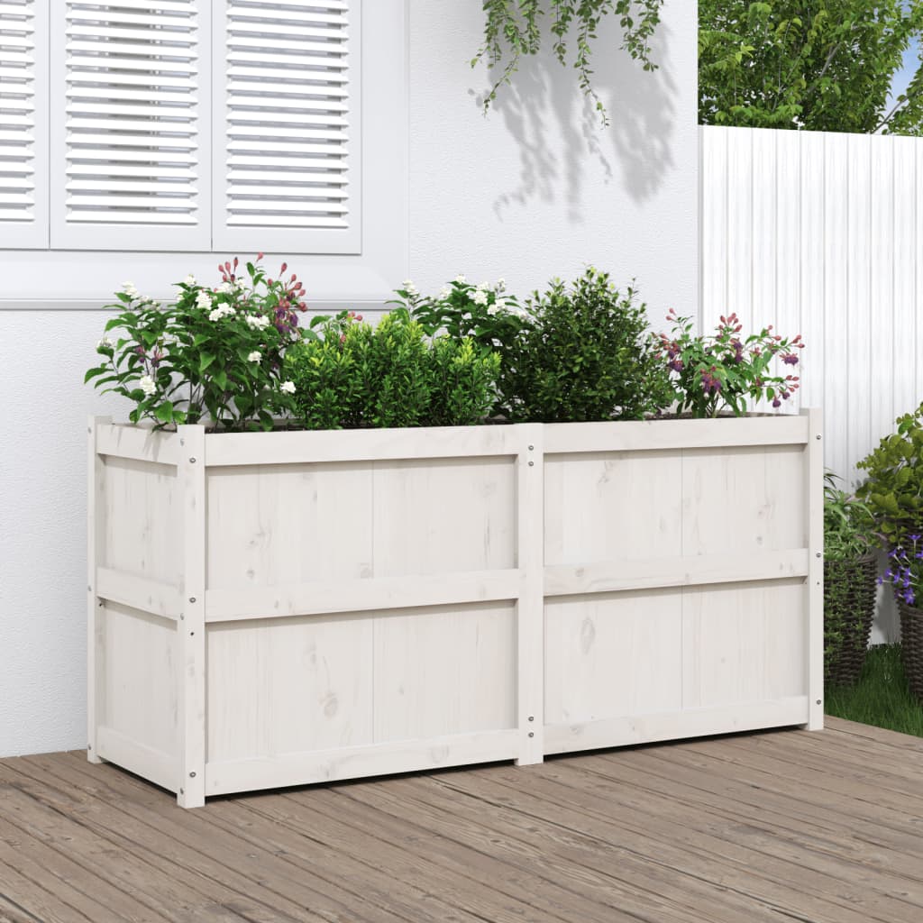 VIDAXL -Pflanzer 150x50x70 cm Festkiefer weiß