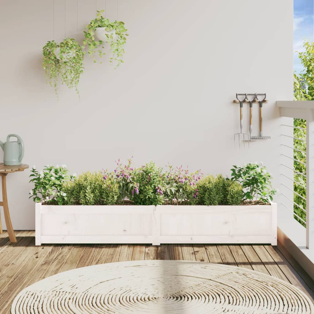 VIDAXL -Planungsbox 180x31x31 cm Festkiefer weiß