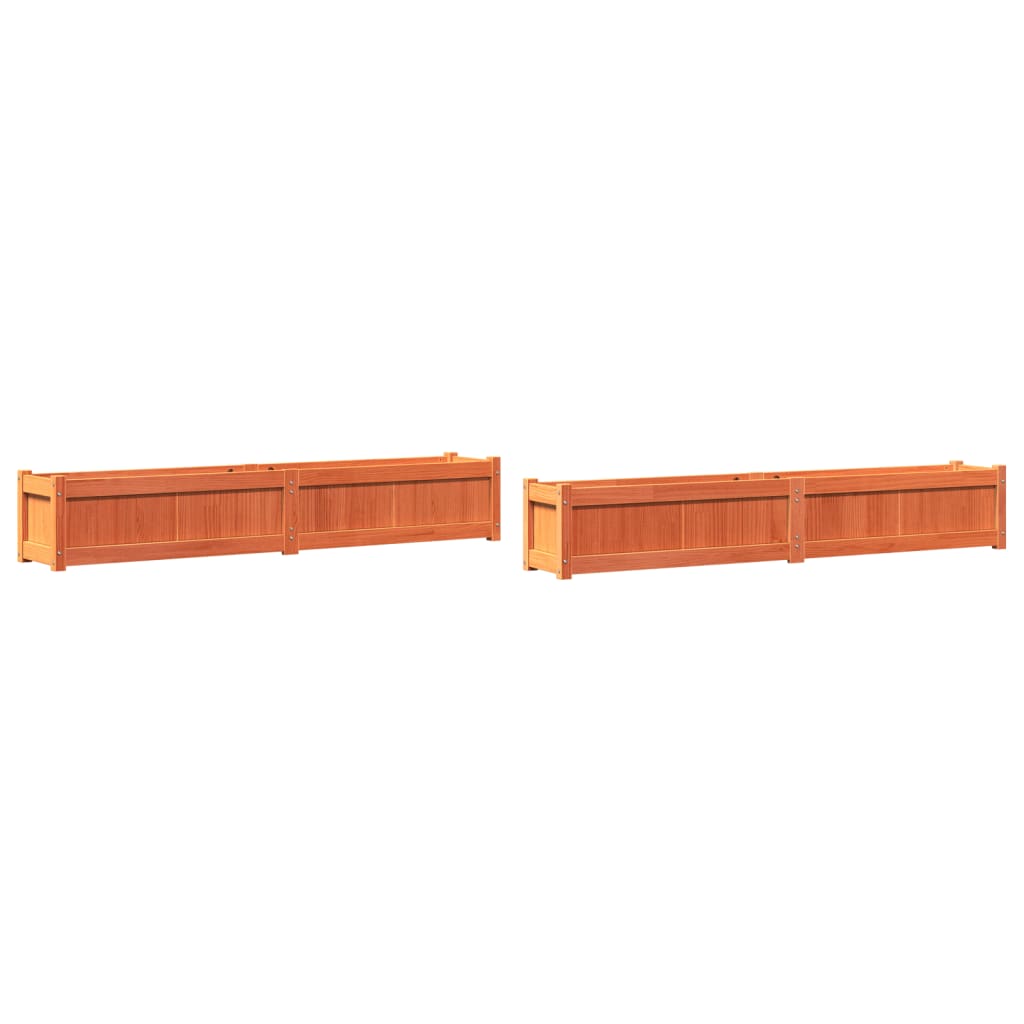 Vidaxl -Pflanzer 2 pc cm Festkiefer Wäsche braun