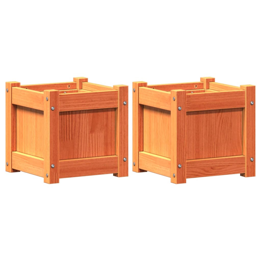 Vidaxl -Pflanzer 2 pc cm Festkiefer Wäsche braun