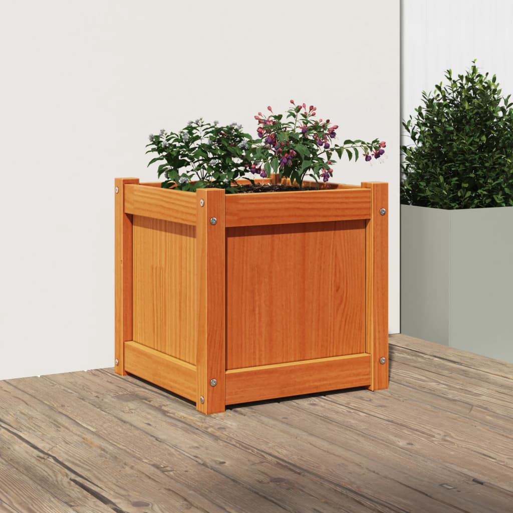 VIDAXL -Planungsbox 40x40x40 cm Festkiefer Wäsche Braun