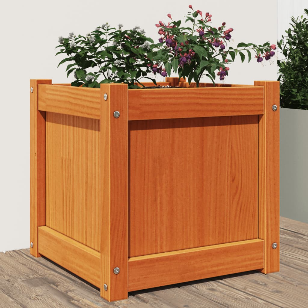 VIDAXL -Planungsbox 40x40x40 cm Festkiefer Wäsche Braun