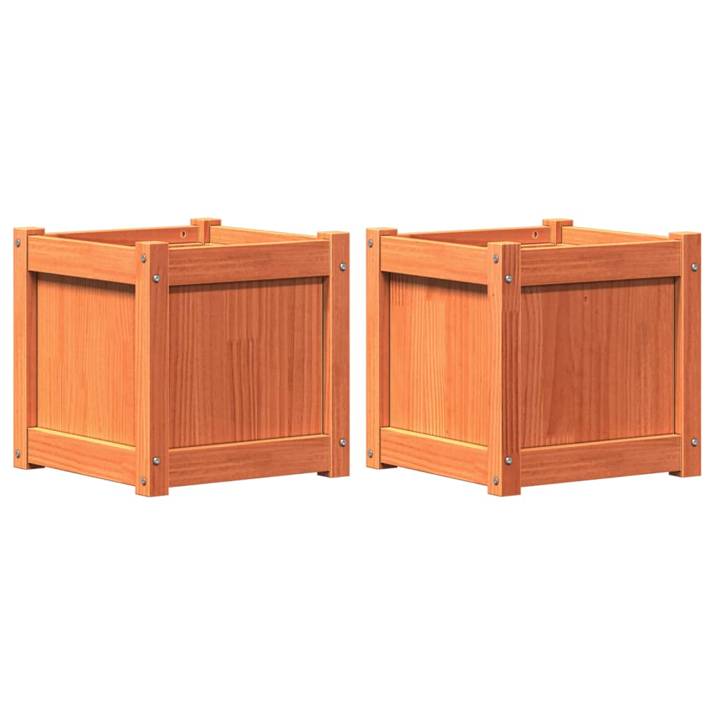 Vidaxl -Pflanzer 2 pc cm Festkiefer Wäsche braun