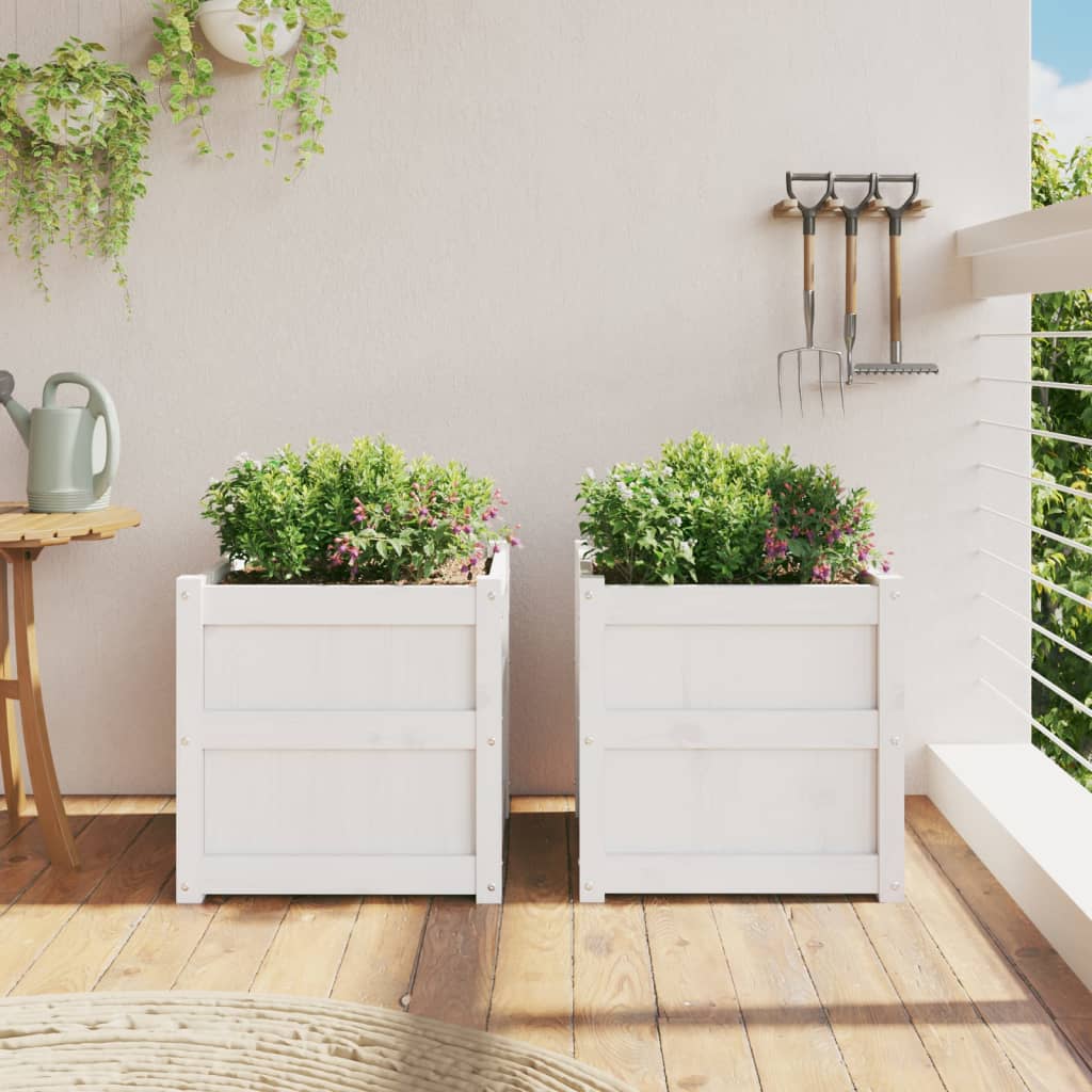 Vidaxl -Pflanzer 2 PC CM Festkiefer weiß