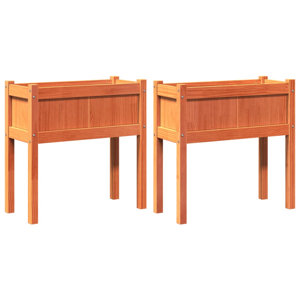 VIDAXL -Pflanzer mit Pfoten 2 PCs CM Festkiefer Wäsche braun