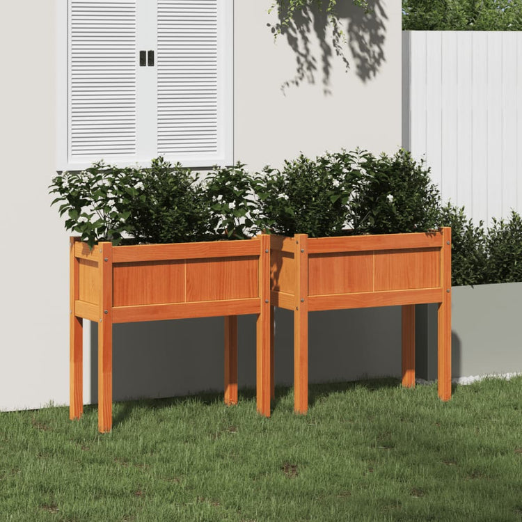 VIDAXL -Pflanzer mit Pfoten 2 PCs CM Festkiefer Wäsche braun
