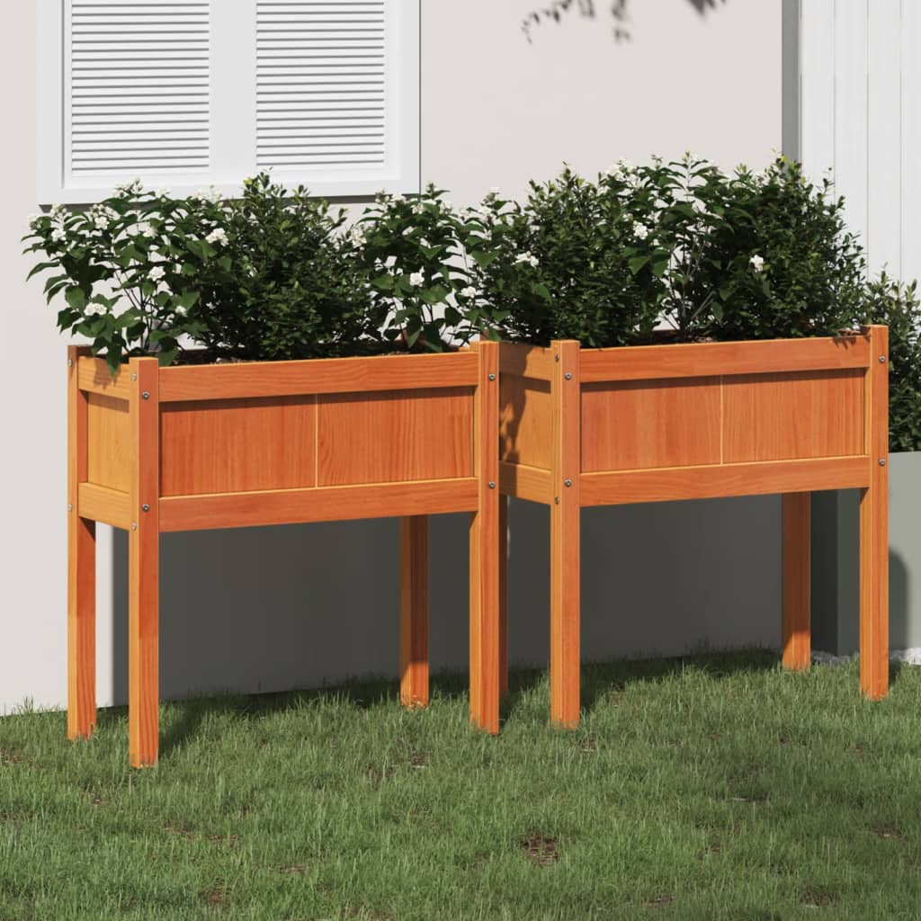 VIDAXL -Pflanzer mit Pfoten 2 PCs CM Festkiefer Wäsche braun
