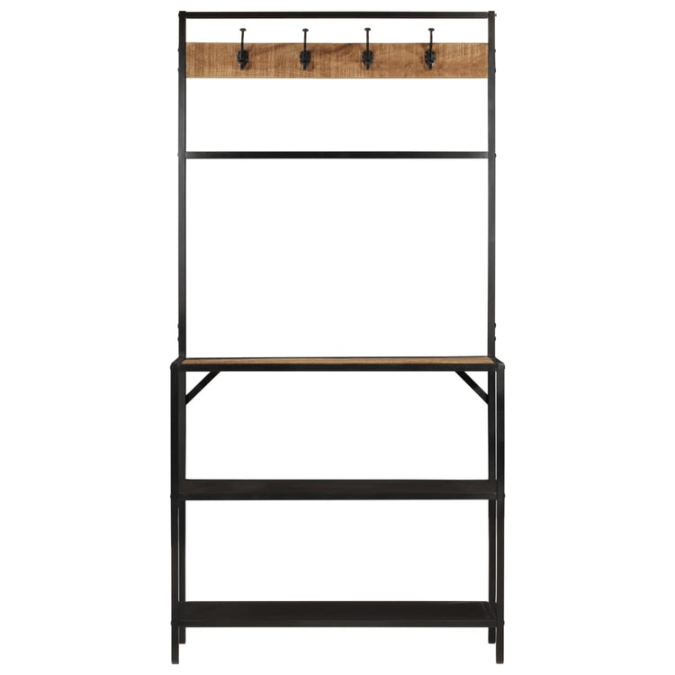 VIDAXL -Beschichtregal 90x35x180 cm Festes Mangoholz und Eisen