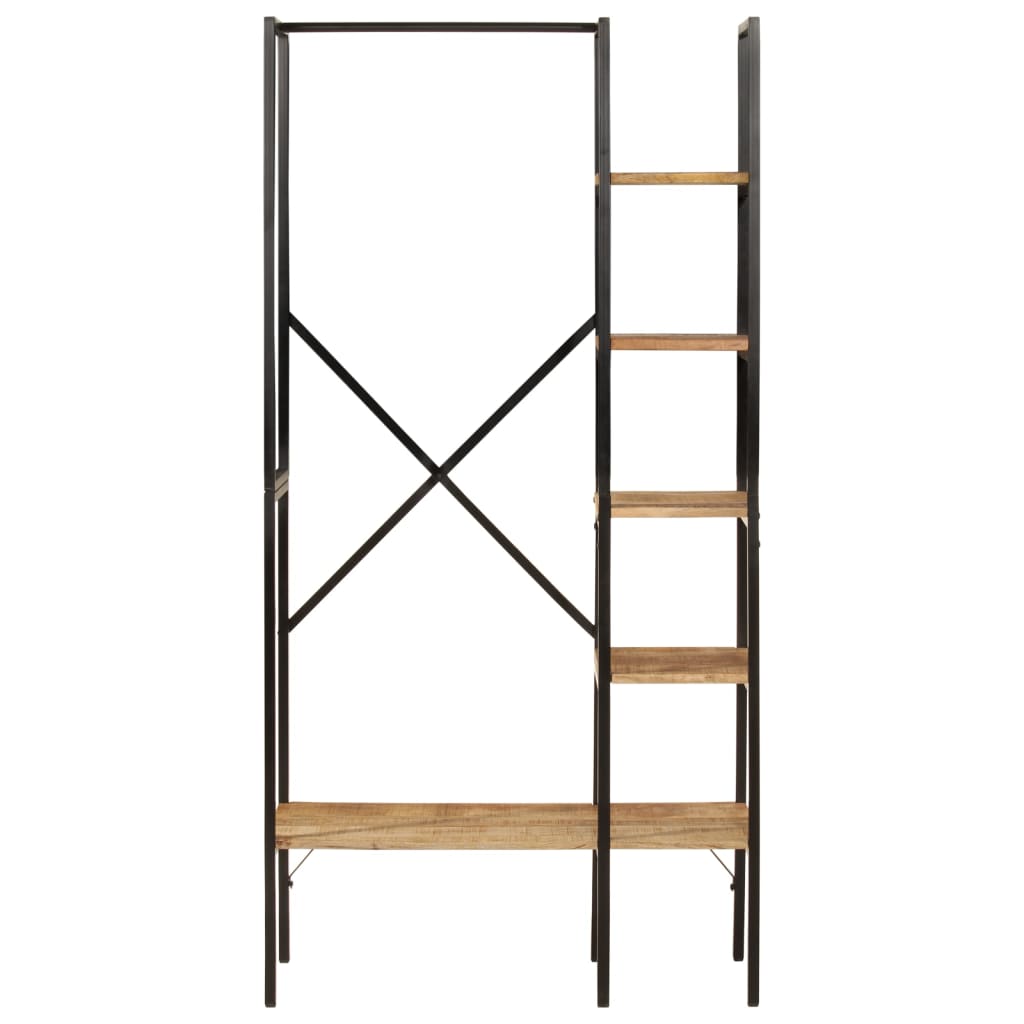 VIDAXL -Kleidung Rack mit Regalen 90x40x190 cm Festes Mangoholz und Eisen