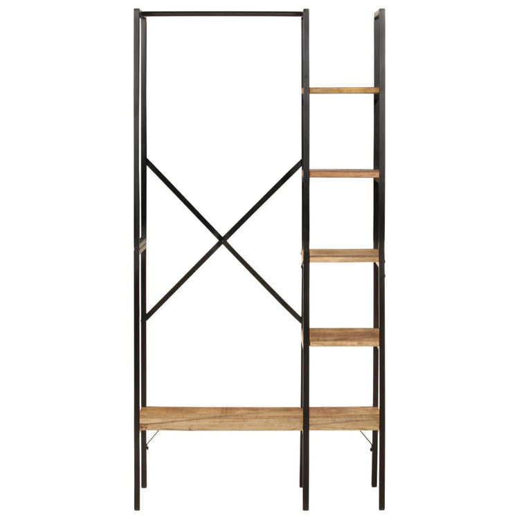 VIDAXL -Kleidung Rack mit Regalen 90x40x190 cm Festes Mangoholz und Eisen
