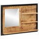 VIDAXL -Spiegel mit Regalen 80x8x55 cm Glas und massives Mangoholz