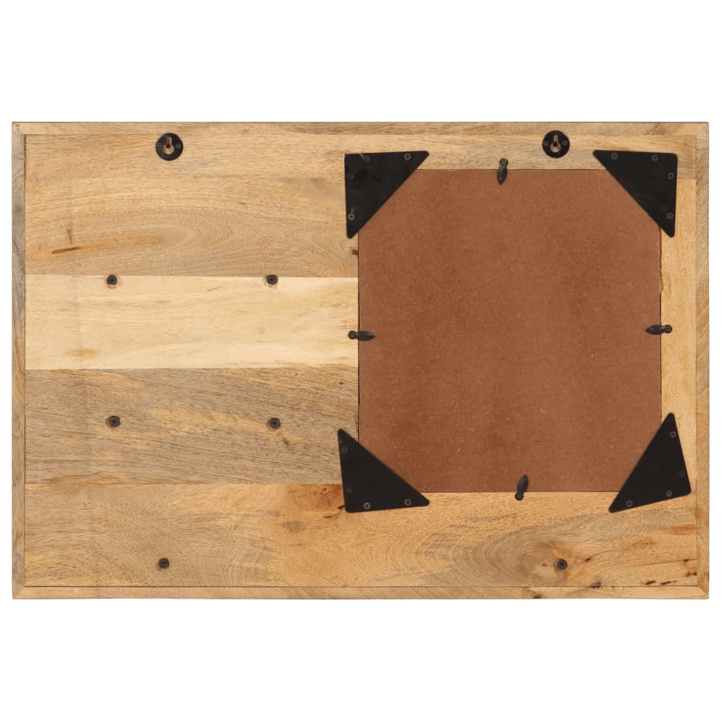 VIDAXL -Spiegel mit Regalen 80x8x55 cm Glas und massives Mangoholz