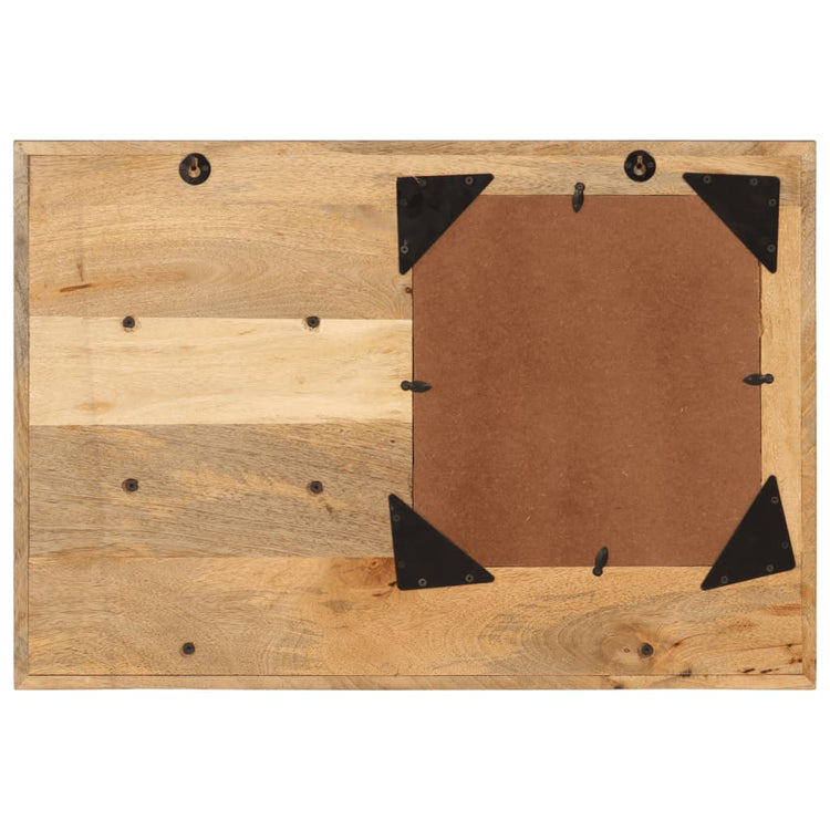 VIDAXL -Spiegel mit Regalen 80x8x55 cm Glas und massives Mangoholz
