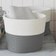 VIDAXL -Speicherkörbe 2 STS Ø 24x18 cm Baumwollgrau und Weiß