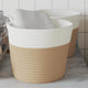 VIDAXL -Speicherkörbe 2 STS Ø 24x18 cm Baumwolle Beige und weiß
