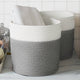 VIDAXL -Speicherkörbe 2 STS Ø 28x28 cm Baumwollgrau und Weiß