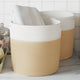 VIDAXL -Speicherkörbe 2 STS Ø 28x28 cm Baumwolle Beige und weiß