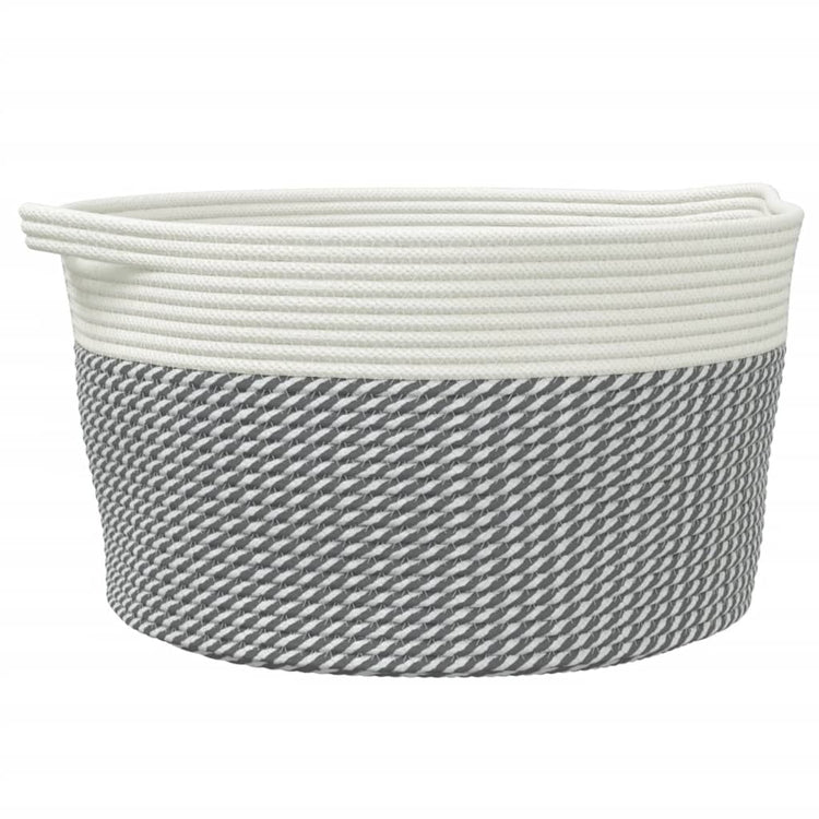 Vidaxl -Speicherkorb Ø 40x25 cm Baumwollgrau und Weiß