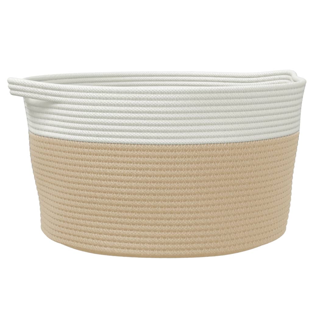 VIDAXL -Speicherkorb Ø 40x25 cm Baumwoll Beige und weiß