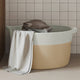 VIDAXL -Speicherkorb Ø 40x25 cm Baumwoll Beige und weiß