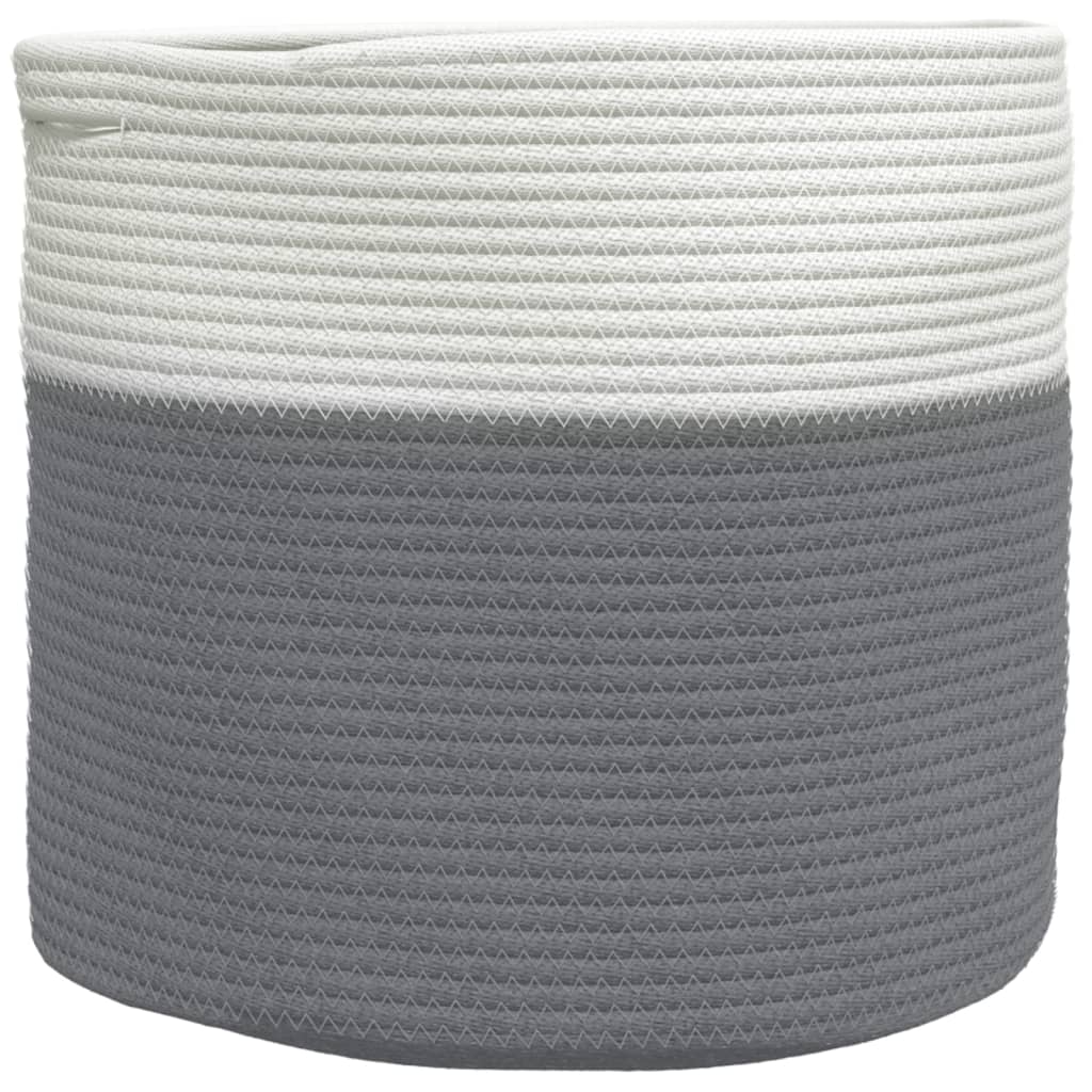 VIDAXL -Speicherkorb Ø 40x35 cm Baumwollgrau und Weiß