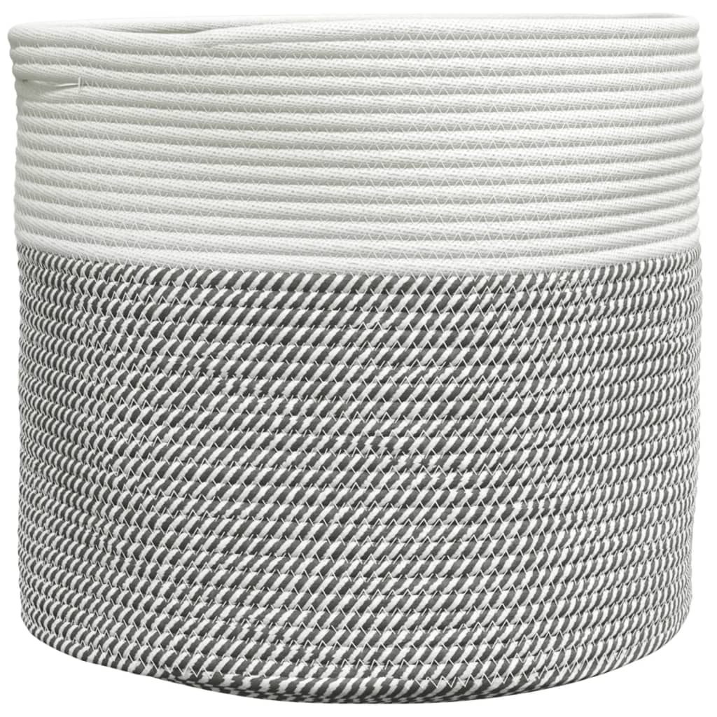 VIDAXL -Speicherkorb Ø 40x35 cm Baumwollgrau und Weiß