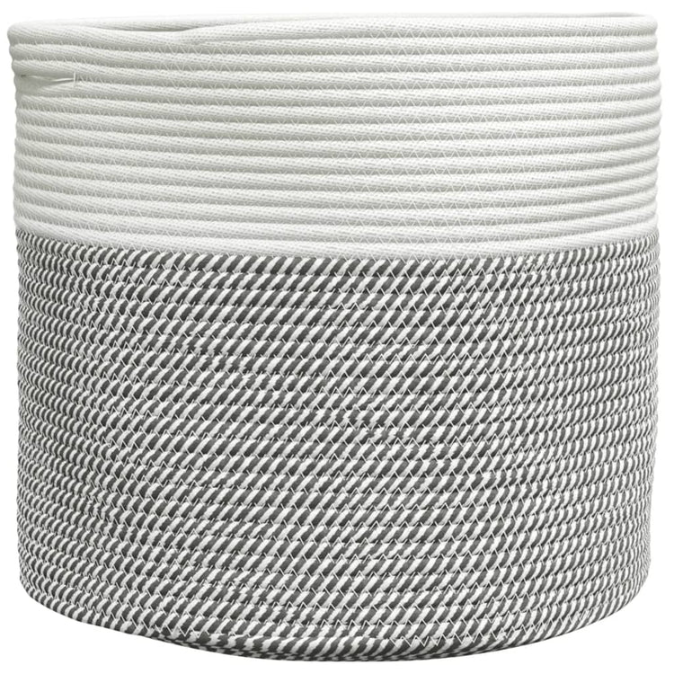 VIDAXL -Speicherkorb Ø 40x35 cm Baumwollgrau und Weiß