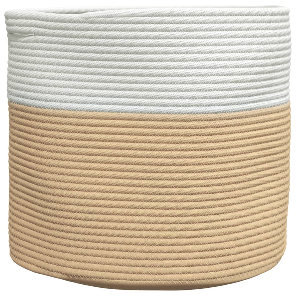 VIDAXL -Speicherkorb Ø 40x35 cm Baumwoll Beige und weiß