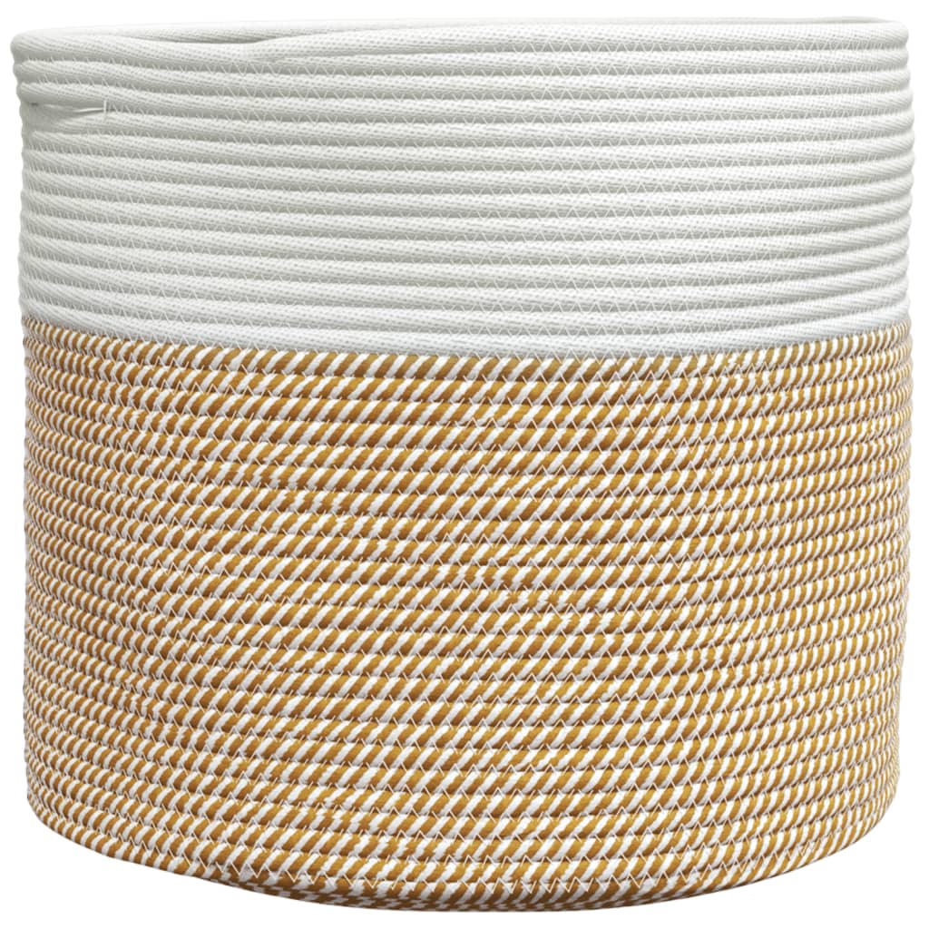 VIDAXL -Speicherkorb Ø 40x35 cm Baumwollbraun und Weiß