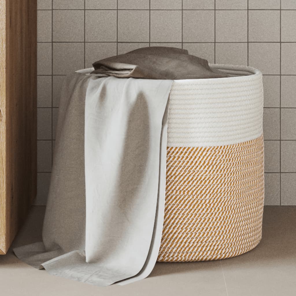 VIDAXL -Speicherkorb Ø 40x35 cm Baumwollbraun und Weiß