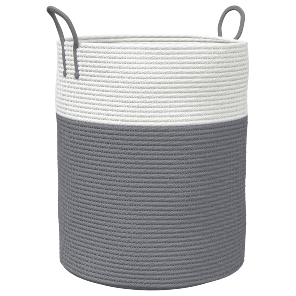 VIDAXL -Speicherkorb Ø 38 x 46 cm Baumwollgrau und Weiß