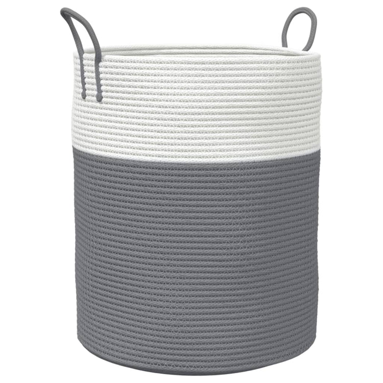 VIDAXL -Speicherkorb Ø 38 x 46 cm Baumwollgrau und Weiß