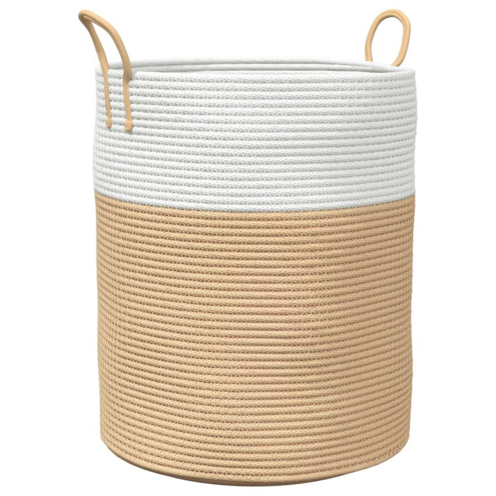 VIDAXL -Speicherkorb Ø 38x46 cm Baumwoll Beige und weiß