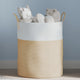 VIDAXL -Speicherkorb Ø 38x46 cm Baumwoll Beige und weiß
