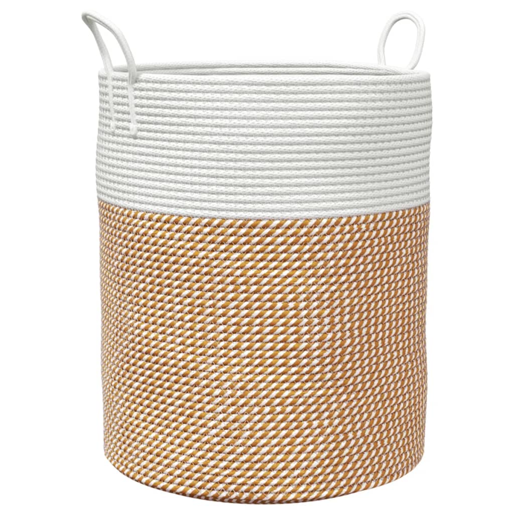 Vidaxl -Speicherkorb Ø 38 x 46 cm Baumwollbraun und Weiß