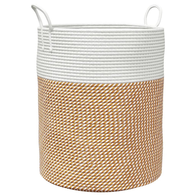 Vidaxl -Speicherkorb Ø 38 x 46 cm Baumwollbraun und Weiß