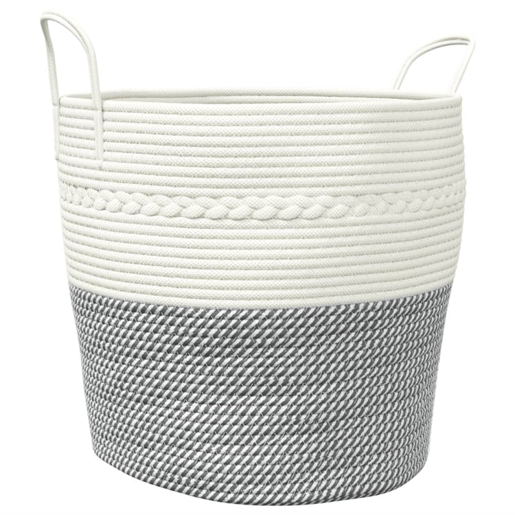 VIDAXL -Speicherkorb Ø 43 x 38 cm Baumwollgrau und Weiß