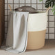 VIDAXL -Speicherkorb Ø 43 x 38 cm Baumwolle Beige und weiß