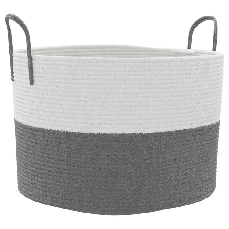 Vidaxl -Speicherkorb Ø 51 x 33 cm Baumwollgrau und Weiß