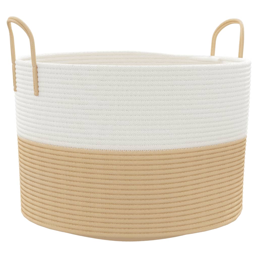VIDAXL -Speicherkorb Ø 51 x 33 cm Baumwoll Beige und weiß