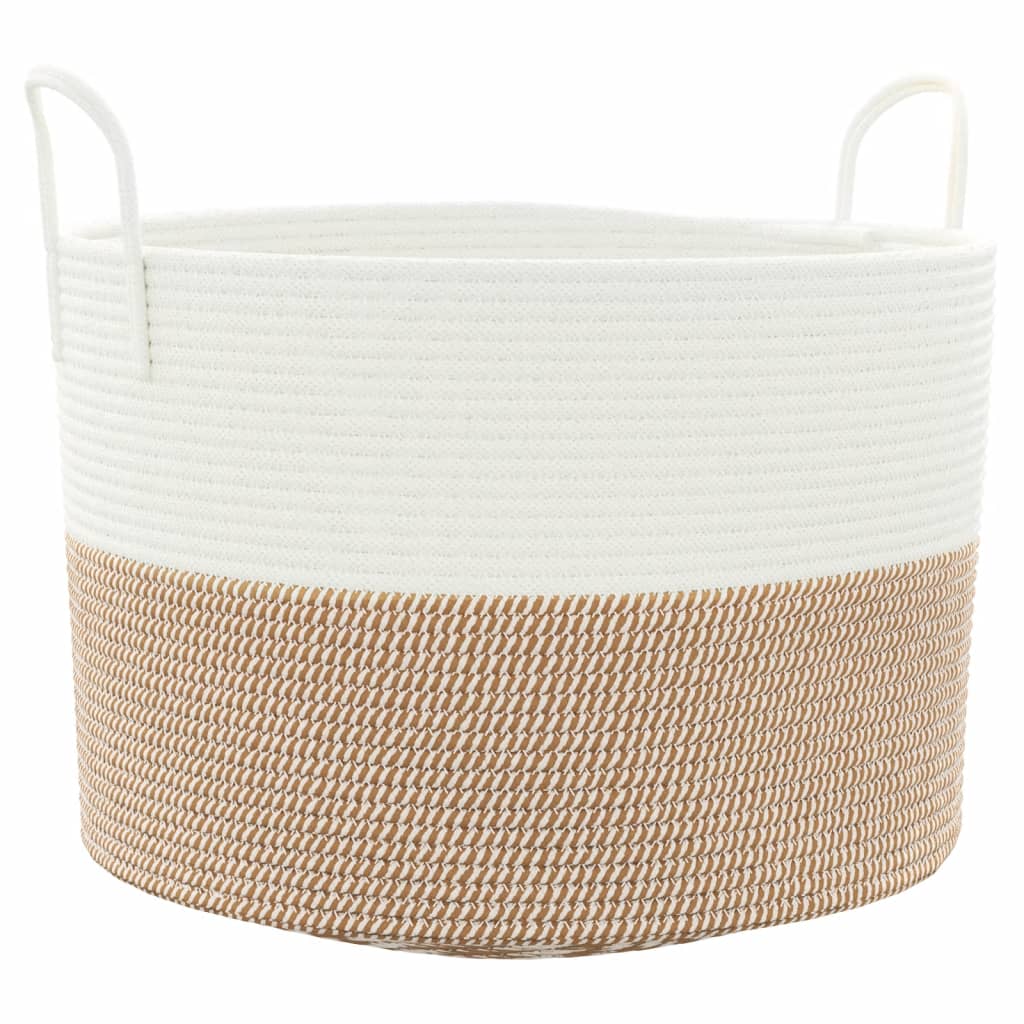 VIDAXL -Speicherkorb Ø 51 x 33 cm Baumwollbraun und Weiß