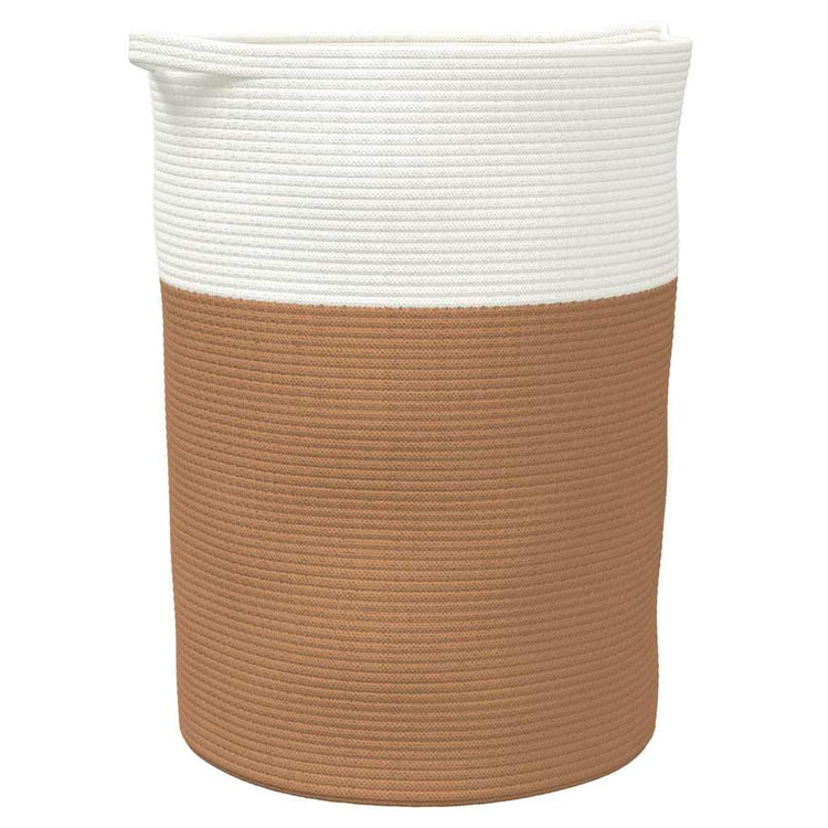 Vidaxl -Speicherkorb Ø 49 x 65 cm Baumwollbraun und Weiß