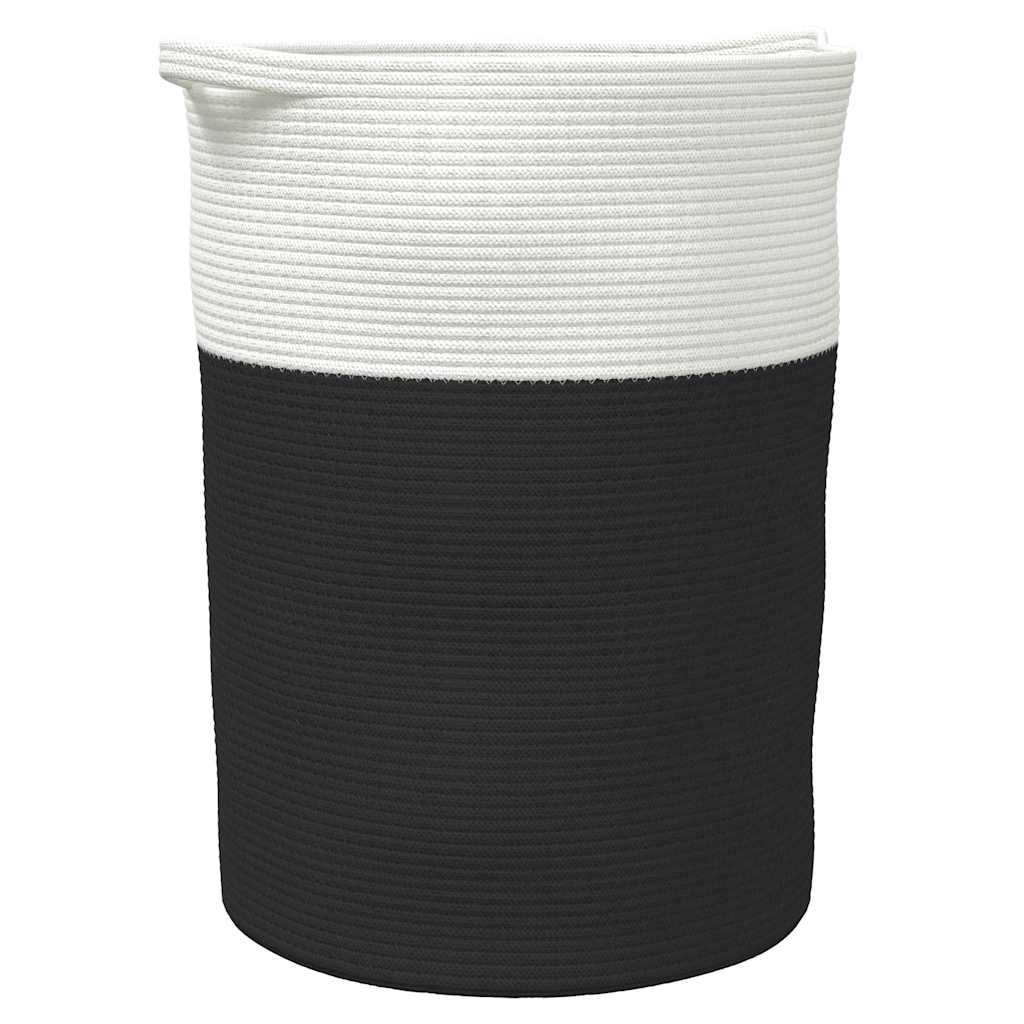 Vidaxl -Speicherkorb Ø 49 x 65 cm Baumwollschwarz und Weiß